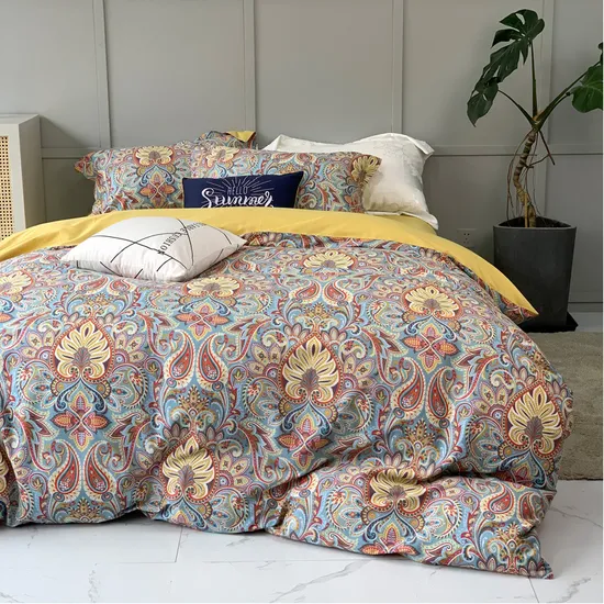 Comfortable 100% Polyester Duvet Cover Set Home Soft Solid Color Single Double King Size Bed Cover Set