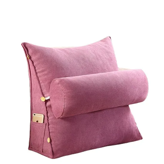 Wholesale Body Support Wedge Washable Velvet Brazing Couch Dormitory Back Cushion Reading Pillows 