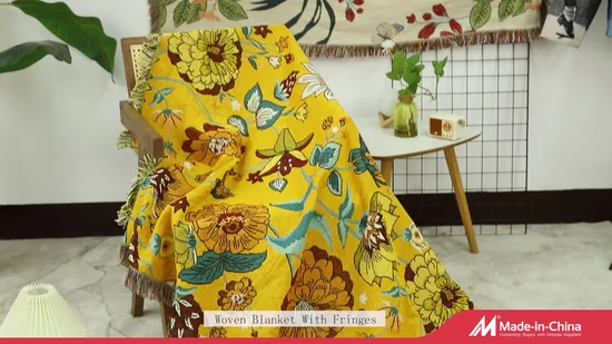 Custom Woven Blanket Tapestry Throw Cotton Blanket with Matching Tote Bags Custom 