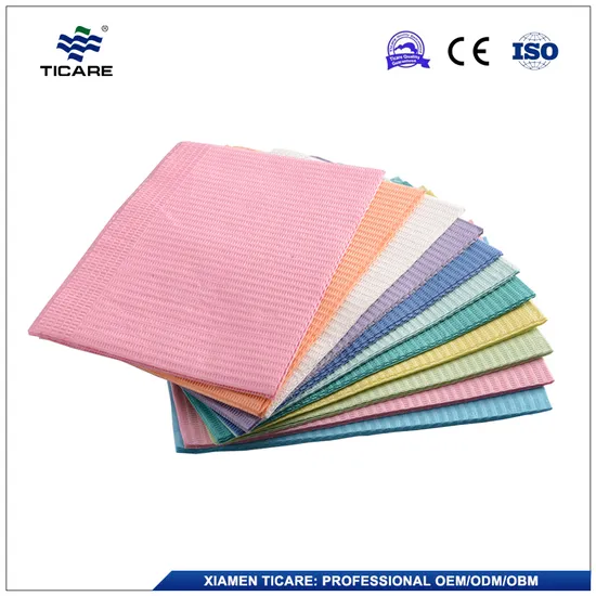Waterproof Hospital Patient Napkin Black Pink White 33X45 Disposable Dental Bibs 