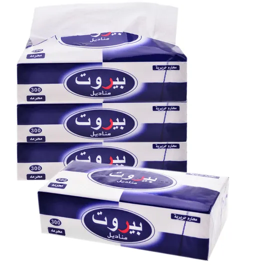 Wholesale 100% Wood Pulp Custom Logo Face Tissue Paper 3ply Facial Napkins Sanitary 