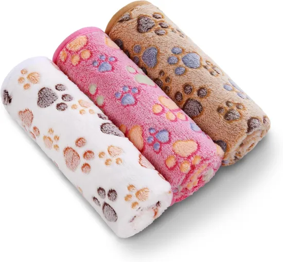 Cozy Knitted Pet Blanket with Animal Patterns for Home Use 
