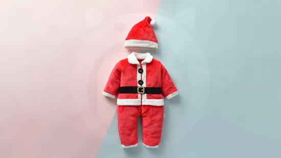 Baby Santa Suit Christmas Costume Santa Claus Fancy Dress Romper 